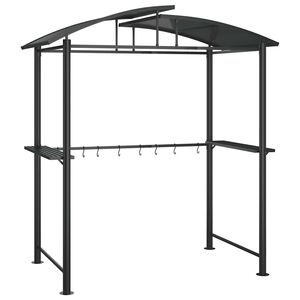 vidaXL Gazebo churrasco prateleiras laterais 210x114x230 a&ccedil;o antracite