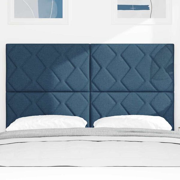 vidaXL Cabeceira com cabeceira Azul 160 cm Couro Sint&eacute;tico