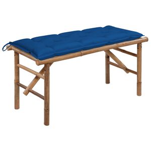 vidaXL Banco de jardim dobr&aacute;vel com almofad&atilde;o 118 cm bambu