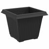 vidaXL Vaso Quadrado para Flores 6 pcs Preto 20 x 20 x 16 cm Pl&aacute;stico