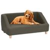 vidaXL Sof&aacute; para c&atilde;es 85x50x39 cm linho cinzento-escuro
