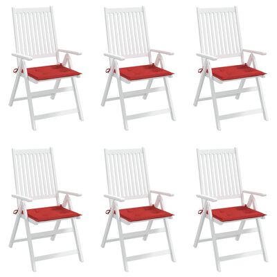 vidaXL Almofadões p/ cadeiras de jardim 6 pcs tecido oxford vermelho