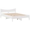 vidaXL Estrutura de cama c/ gavetas 140x200 cm pinho maci&ccedil;o branco