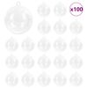 vidaXL Conjunto de Bolas de Natal 100 unid. Transparente &Oslash; 8 cm