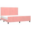 vidaXL Estrutura de cama c/ cabeceira 160x200 cm veludo rosa