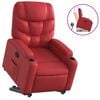 vidaXL Poltrona reclin&aacute;vel elevat&oacute;ria couro artificial vermelho