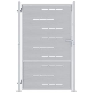 vidaXL Port&atilde;o de Jardim Prateado 85 x 144 cm A&ccedil;o inoxid&aacute;vel