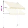 vidaXL Toldo retr&aacute;til 250x150 cm tecido e a&ccedil;o cor creme