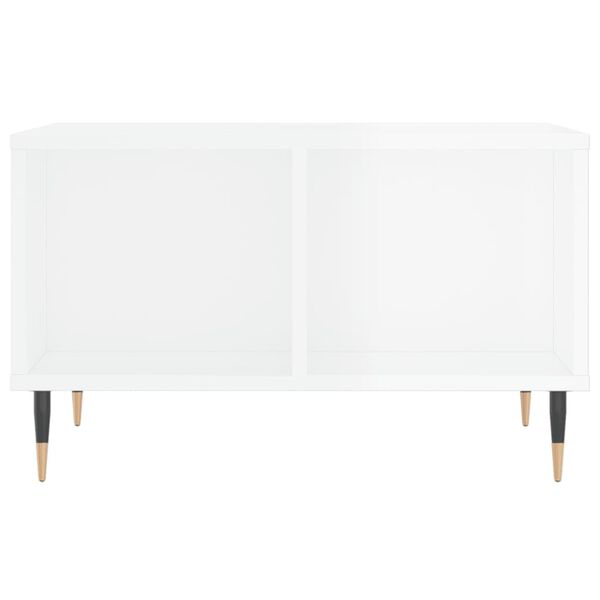 vidaXL Mesa de centro 60x50x36,5 cm derivados madeira branco brilhante