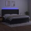 vidaXL Cama box spring c/ colch&atilde;o/LED 200x200 cm veludo preto