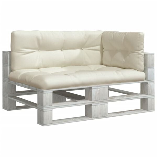 vidaXL Almofad&otilde;es de paletes 3 pcs tecido creme