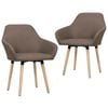 vidaXL Cadeiras de jantar 2 pcs tecido castanho