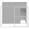 vidaXL Casota c&atilde;es c/ parque 214x253x181 cm a&ccedil;o galvaniz. cinza-claro