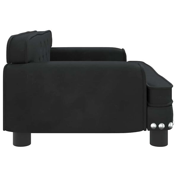 vidaXL Cama para cães 70x45x30 cm veludo preto
