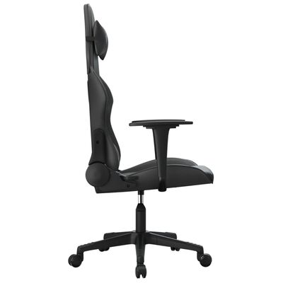 vidaXL Cadeira gaming de massagens couro artificial preto