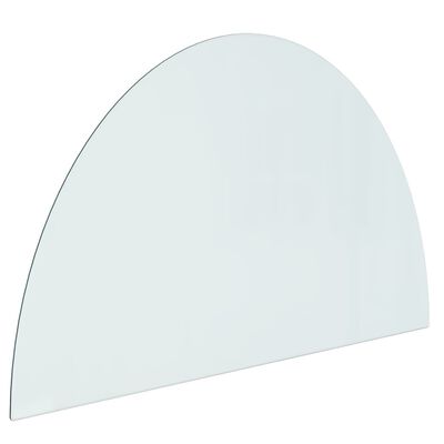 vidaXL Placa de vidro semicircular para lareira 1000x600 mm