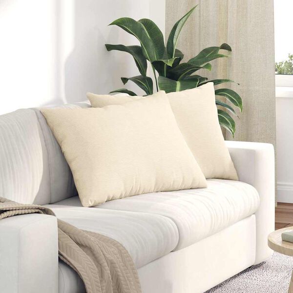 vidaXL Travesseiros de Sofá 2 pcs Creme 70 x 50 cm