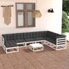 vidaXL 9 pcs conjunto lounge de jardim c/ almofad&otilde;es pinho maci&ccedil;o