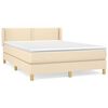 vidaXL Cama com molas/colch&atilde;o 140x190 cm tecido cor creme