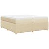 vidaXL Cama com molas/colch&atilde;o 200x200 cm tecido cor creme
