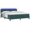 vidaXL Cama Box Spring LED com led Verde Escuro 180 x 200 cm Veludo