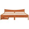 vidaXL Estrutura cama c/ gavetas 200x200 cm pinho maci&ccedil;o castanho-mel