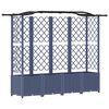 vidaXL Cama Elevada com Treli&ccedil;a e Telhado Cinzento 204 x 40 x 138 cm