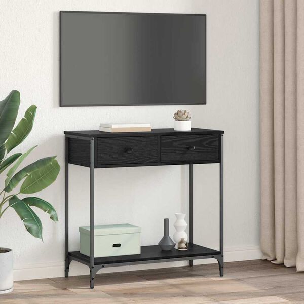 vidaXL Aparador Carvalho Preto 75 x 34,5 x 75 cm Madeira processada