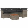 vidaXL 6 pcs conjunto sof&aacute;s de jardim com almofad&otilde;es vime cinzento