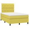 vidaXL Cama box spring c/ colch&atilde;o e LED 120x200 cm tecido verde