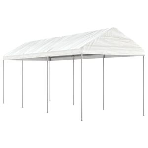 vidaXL Gazebo com telhado 6,69x2,28x2,69 m polietileno branco