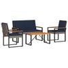 vidaXL Conjunto de M&oacute;veis para Exterior 4 unid. Cinza e Azul Marinho