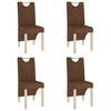 vidaXL Cadeiras de jantar 4 pcs camur&ccedil;a artificial castanho