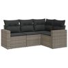 vidaXL 4 pcs conjunto sof&aacute;s de jardim c/ almofad&otilde;es vime PE cinzento