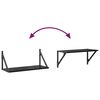vidaXL Prateleiras de Parede 2 pcs Carvalho Preto 60 x 25 x 25,5 cm