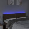 vidaXL Cabeceira de cama c/ luzes LED tecido 144x5x78/88 cm castanho