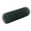 vidaXL Cerca arame galinheiro 25x0,5 m a&ccedil;o c/ revestimento PVC verde