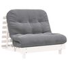 vidaXL Sof&aacute;-cama futon com colch&atilde;o 100x206x11 cm pinho maci&ccedil;o branco