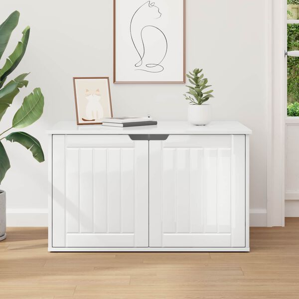 vidaXL Casa para Gatos Branco Brilhante 85 x 55 x 50,5 cm