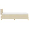 vidaXL Cama Box com colch&atilde;o com cabeceira Creme 90 x 190 cm tecido