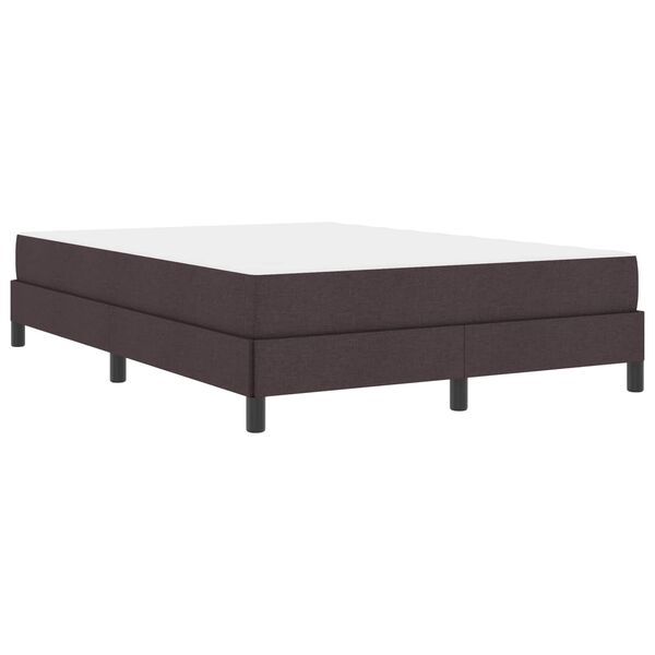 vidaXL Cama Box com colch&atilde;o Marrom Escuro 140 x 190 cm tecido
