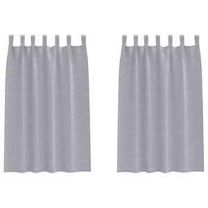 vidaXL Cortinas Blackout com Argolas 2 unid. Cinza Met&aacute;lico Poli&eacute;ster