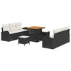 vidaXL Conjunto de Sof&aacute; de Jardim 9 unid. Preto vime PE