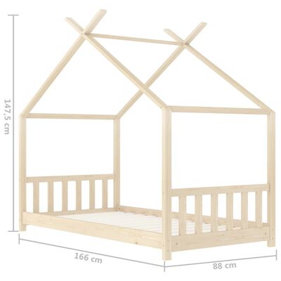 vidaXL Estrutura de cama para crianças 80x160 cm pinho maciço