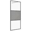 vidaXL Divis&oacute;ria de chuveiro c/ vidro transparente ESG 100x195cm preto