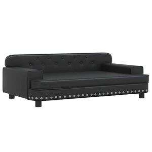 vidaXL Cama para c&atilde;es 90x53x30 cm couro artificial preto