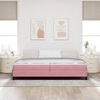 vidaXL Cama Box com colch&atilde;o Rosa 200 x 200 cm tecido