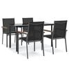 vidaXL 5 pcs conjunto de jantar para jardim textilene e a&ccedil;o preto