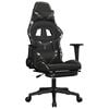 vidaXL Cadeira gaming massagens apoio p&eacute;s couro artif preto/camuflagem