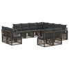 vidaXL Conjunto de Sof&aacute; de Jardim 11 pcs Cinzento vime PE